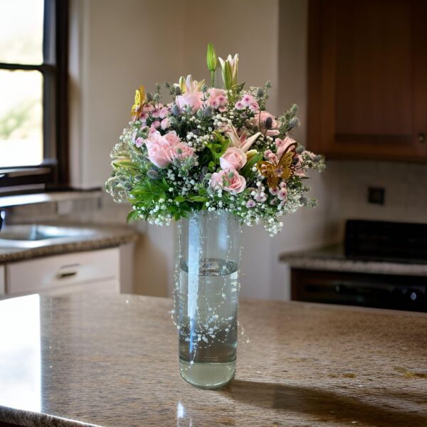 Classic Roses, Lilliums & Button Daisies Bouquet